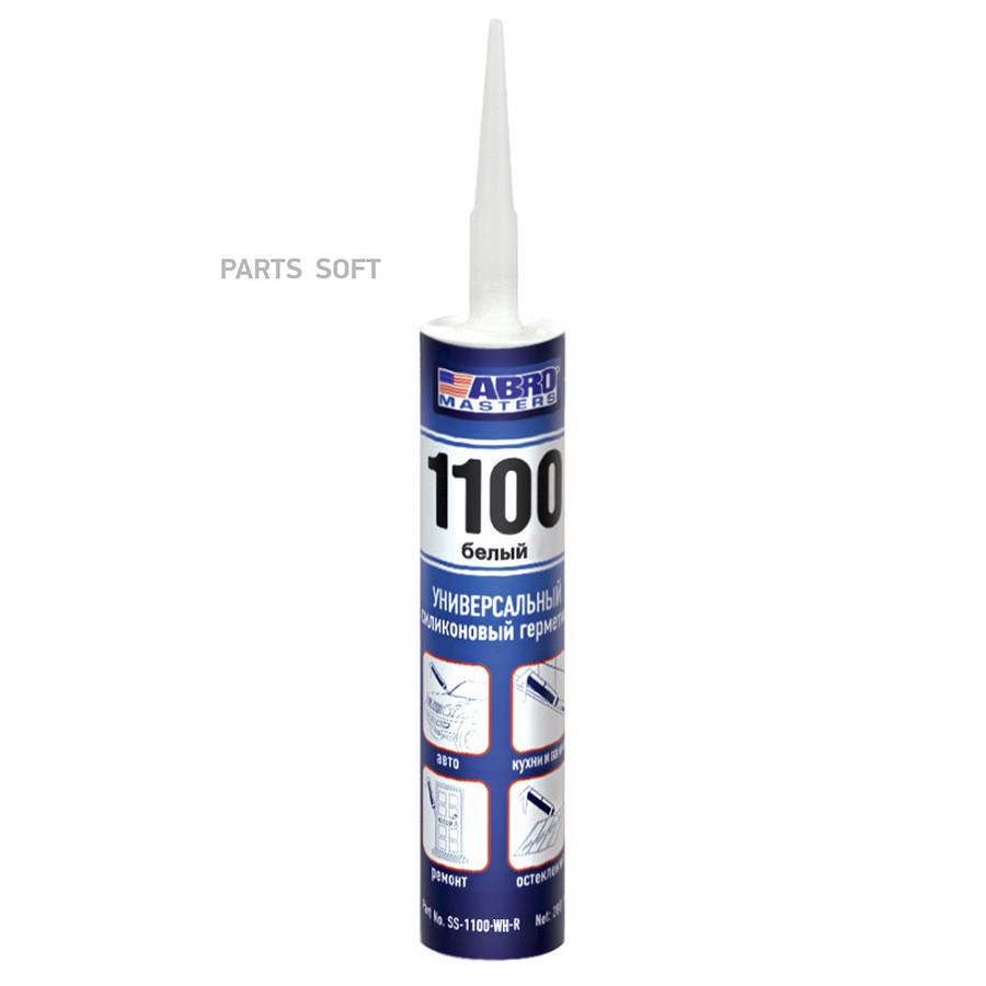 Герметик прокладка "ABRO" (280 мл) (белый, силиконовый, Китай) - ABRO None None